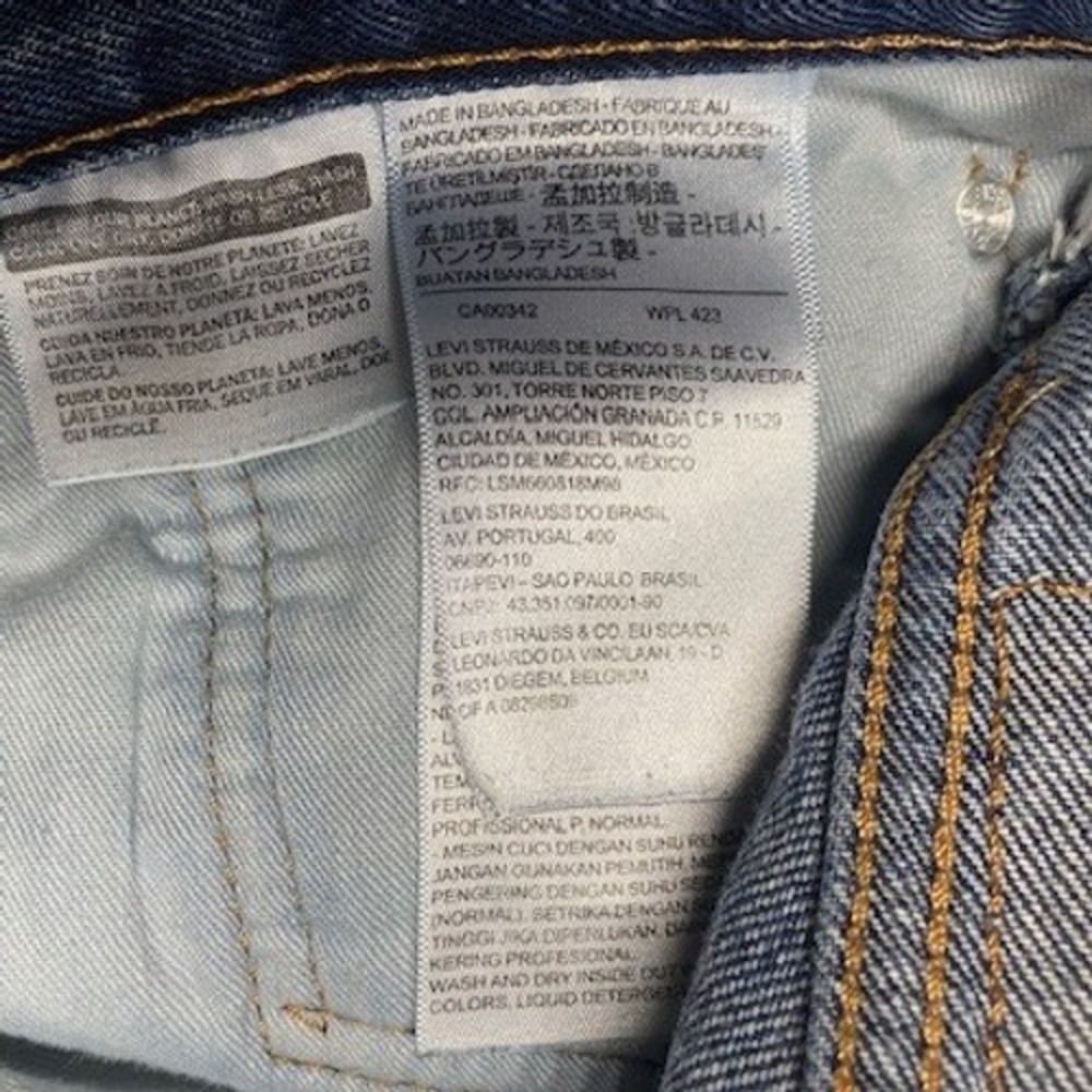 Levi's 505 Regular Fit‎ Jeans Mens W38 L32 Medium Wash Blue Denim Pants - Picture 9 of 9